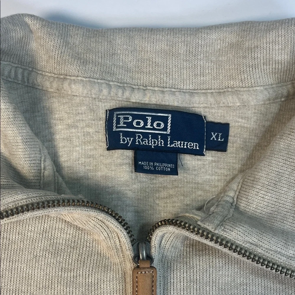 Polo by Ralph Lauren Men's Light Tan Quarter Zip Pullover Sz XL